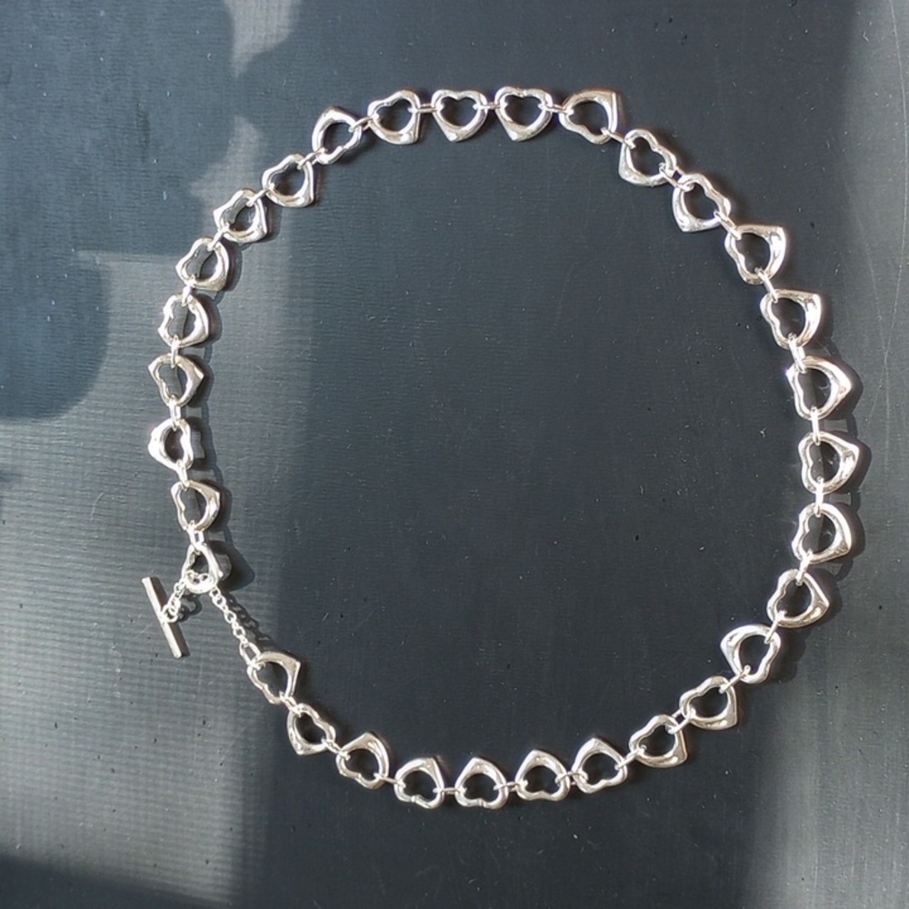 925 STAMPED STERLING SILVER "OPEN HEART LINK" - NECKLACE. LAST ONE AVAILABLE!!!!